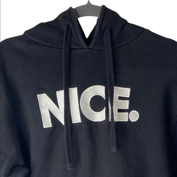 NICEKICKS Men‘s Size Small NICE. Logo Hoodie Black - Picture 3 of 13